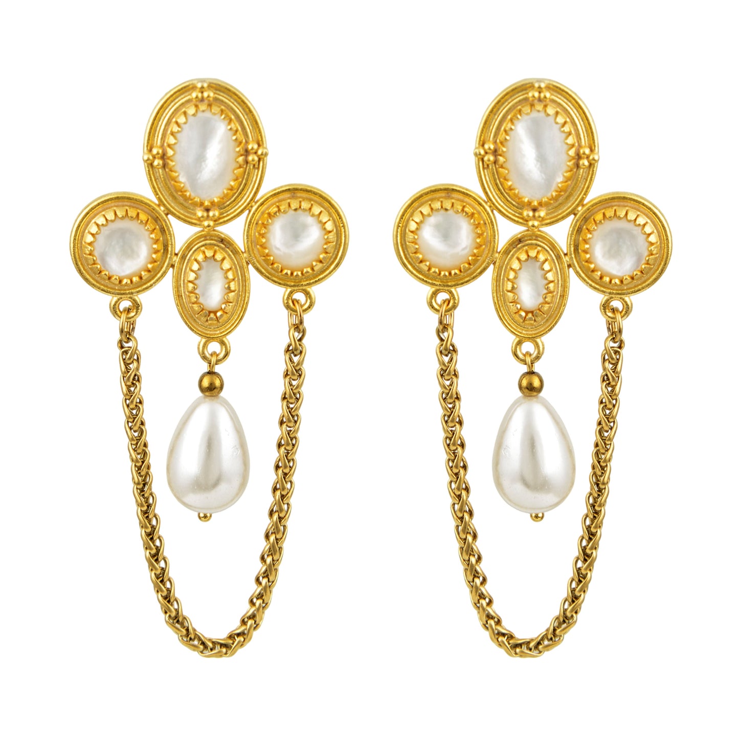 pendientes aphrodite blancos